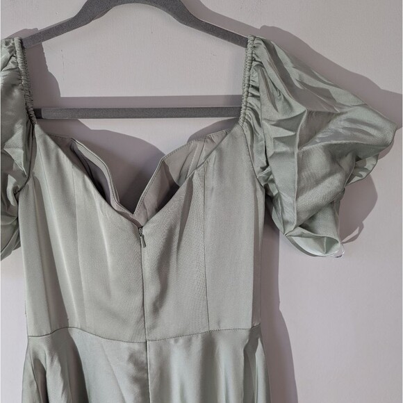 AW. Bridal Sage Green Dey Maxi Bridesmaid Dress Size 4 - Picture 8 of 11